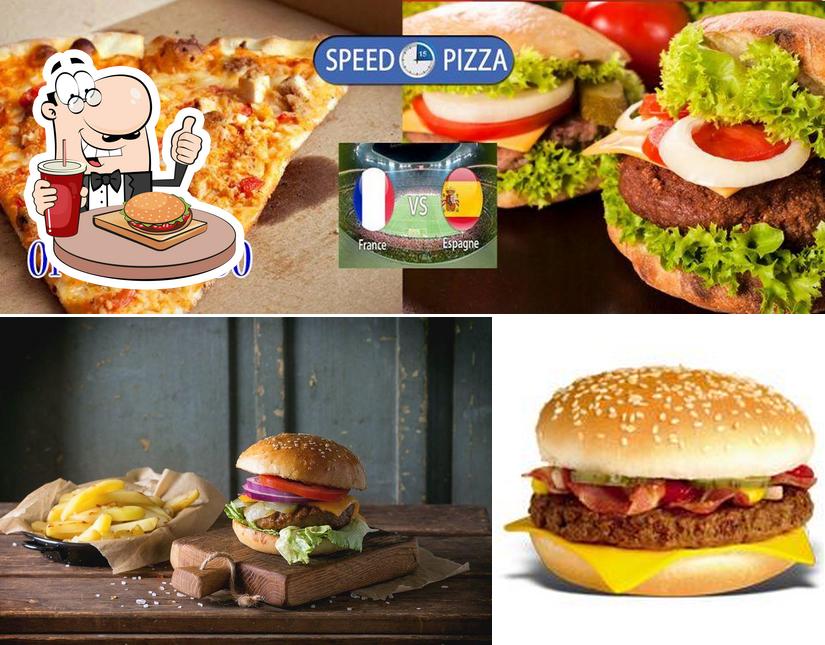 Essayez un hamburger à Speed Pizza