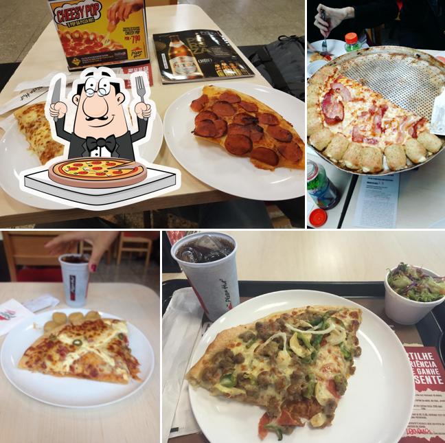 No Pizza Hut, você pode degustar pizza