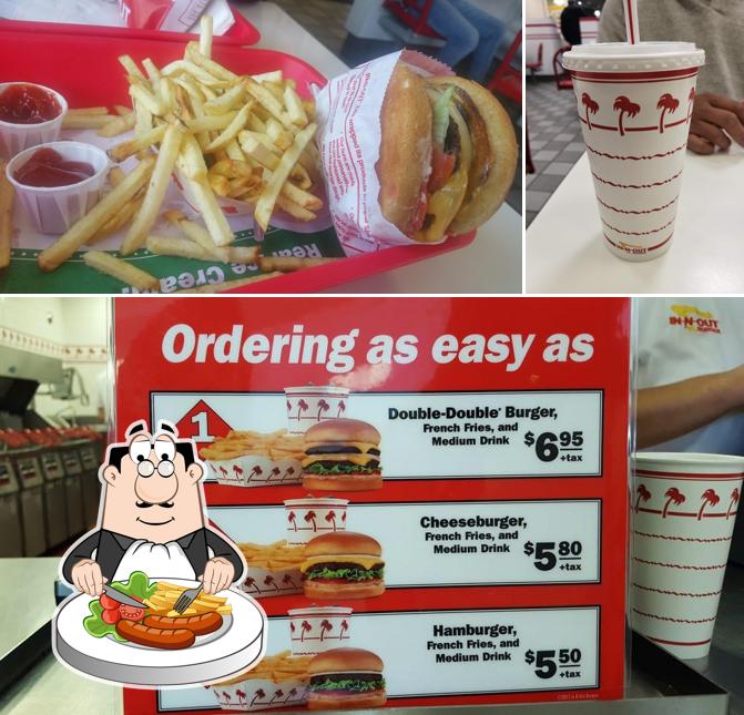 The image of In-N-Out Burger’s food and beverage