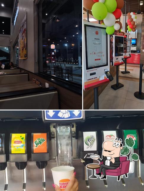 Confira a foto mostrando interior e comida no Burger King
