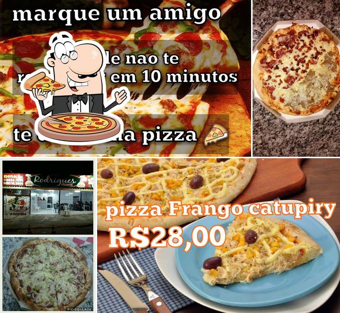 Escolha pizza no Pizzaria Rodrigues