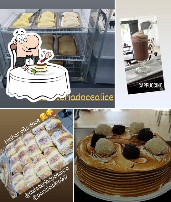 Cafeteria e Padaria Doce Alice serve uma variedade de pratos doces