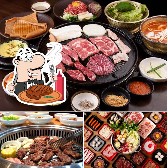 Order meat dishes at KPot Korean BBQ & Bar