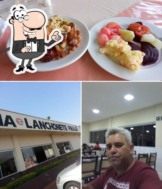 Esta é a foto mostrando interior e comida no Churrascaria & Lanchonete Piraju