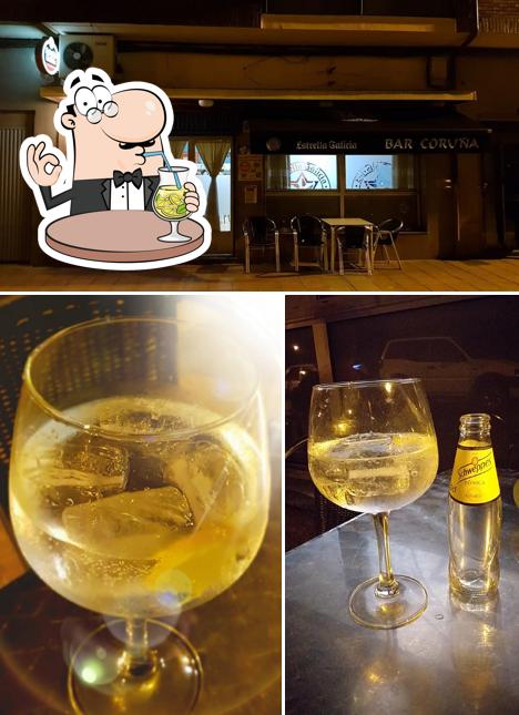 This is the photo depicting drink and interior at Bar Coruña
