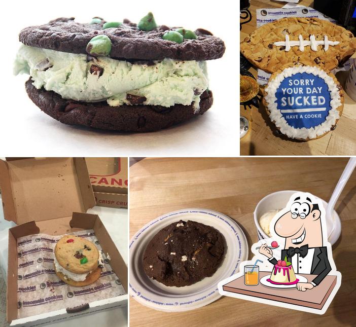 Insomnia Cookies serves a variety of desserts