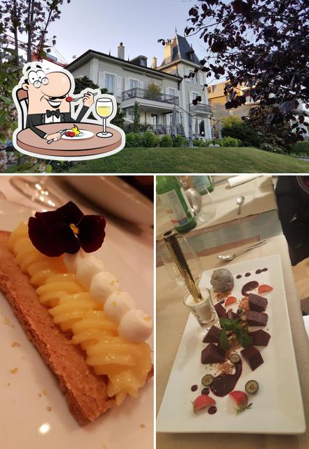 Взгляните на это изображение, где видны еда и внешнее оформление в Maison d'Igor - Hôtel & Restaurant