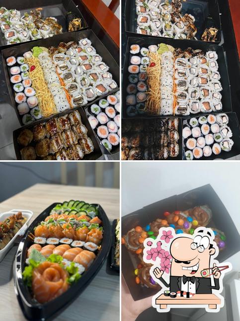 Escolha diferentes opções de sushi