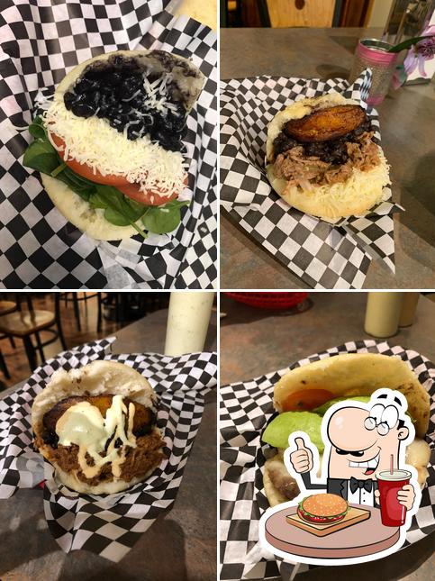 Try out a burger at Arepa Venezuelan Kitchen