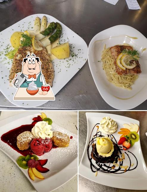 Ginzinger Restaurant serviert eine Mehrzahl von Desserts 