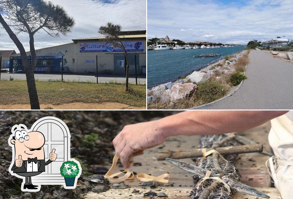 La extérieur et fruit de mer du restaurant