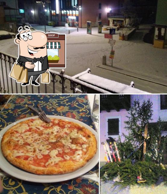 La esterno e pizza del ristorante