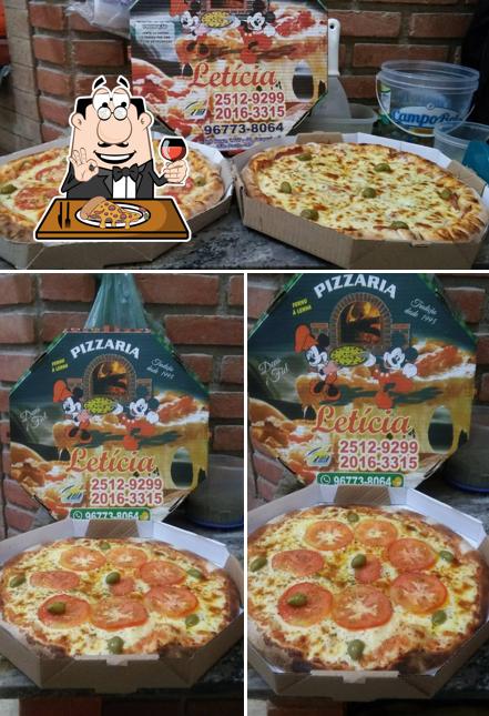 Consiga pizza no Pizzaria Letícia