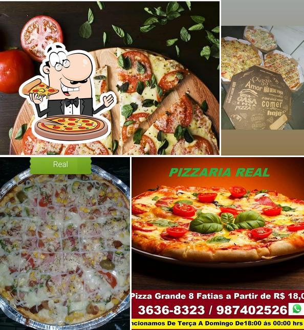 Experimente pizza no Pizzaria Real