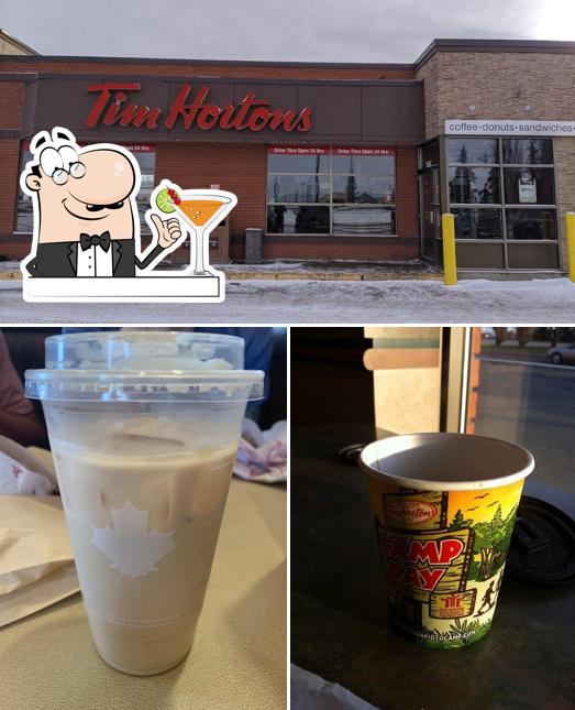 Parmi les différentes choses de la boire et la extérieur, une personne peut trouver sur Tim Hortons