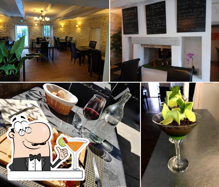 Among various things one can find drink and interior at Restaurant Le Pré de Montpezat