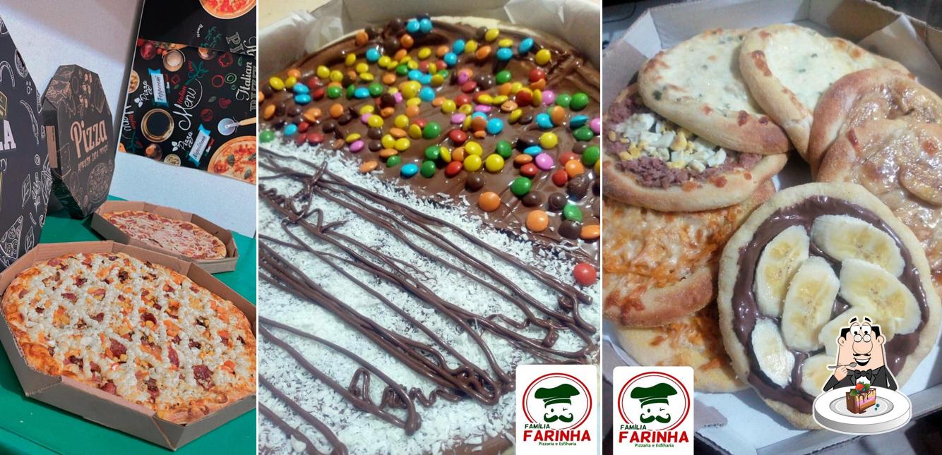 Bolo de chocolate em Família Farinha Pizzaria Esfiharia