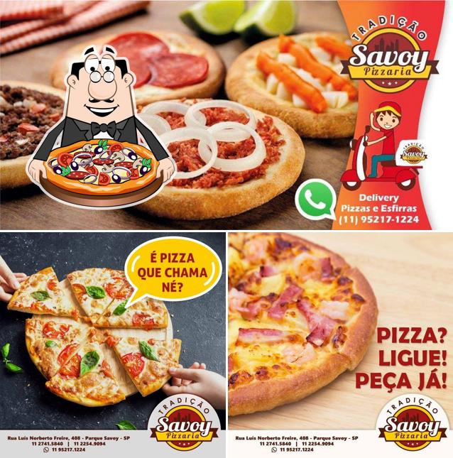 Consiga pizza no Pizzaria Tradição Savoy