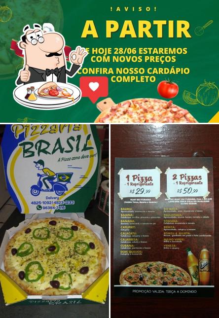 Escolha pizza no Pizzaria Brasil