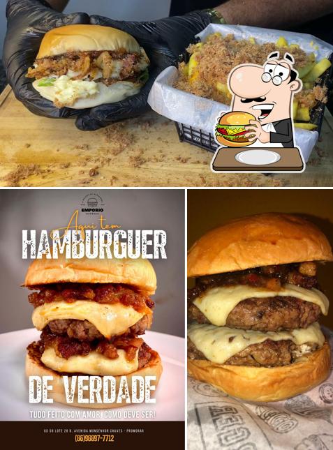 Consiga um hambúrguer no EMPORIO BURGUER