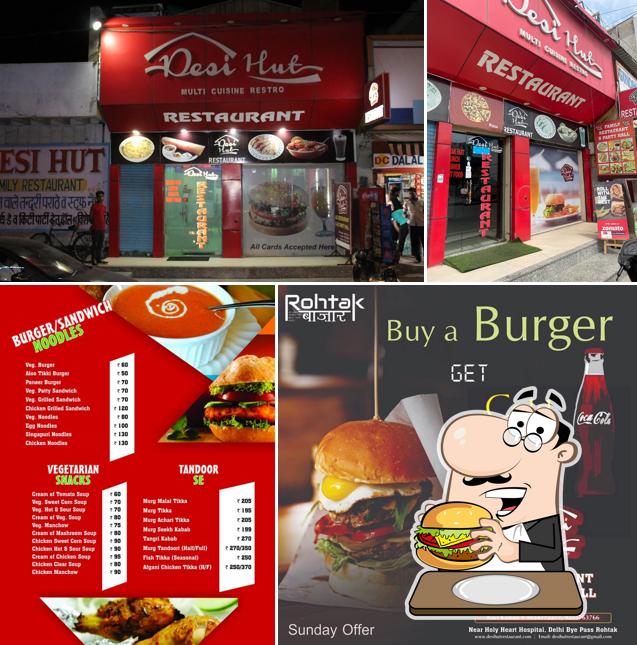 Try out a burger at Desi Hut