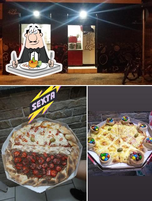 Esta é a imagem apresentando comida e exterior no Pizzaria Campeão Delivery