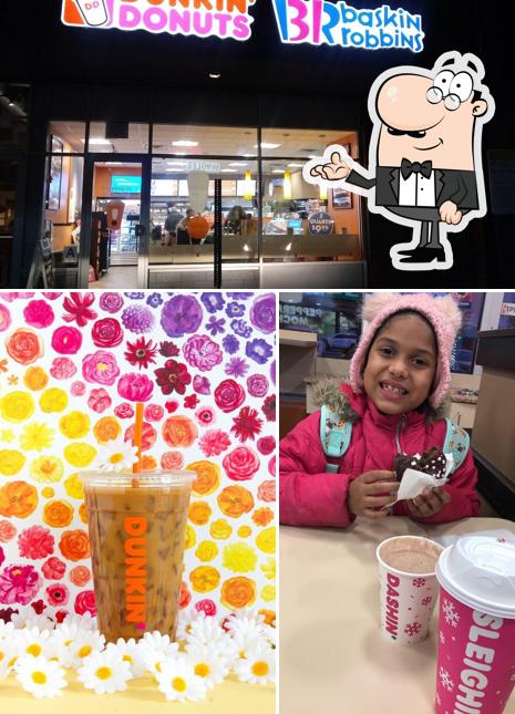 This is the picture showing interior and beverage at Dunkin'