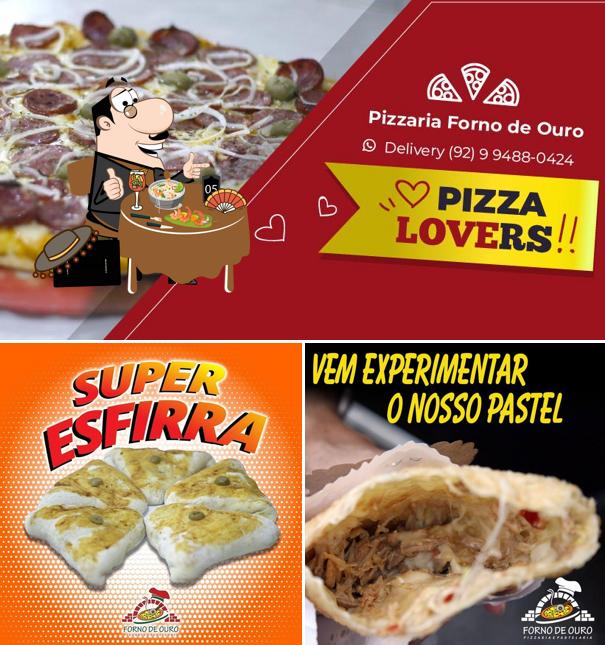 Comida em Pizzaria Forno de Ouro