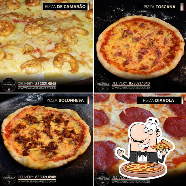 Escolha pizza no Garbatella Pizzas e Massas