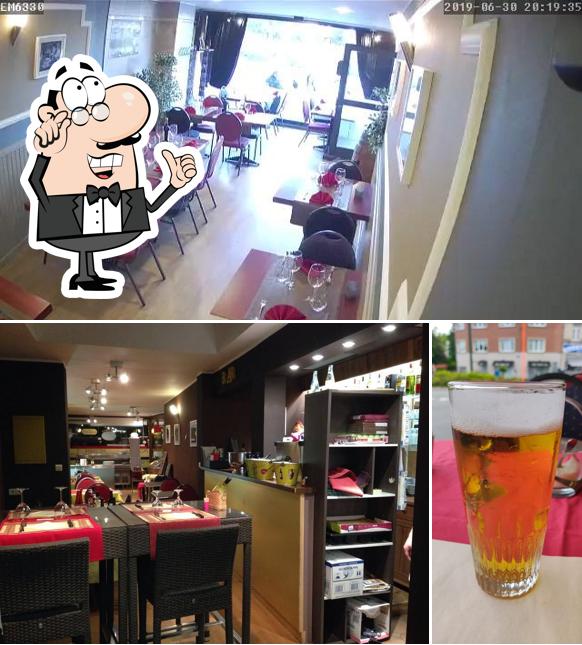 La intérieur et bière du restaurant