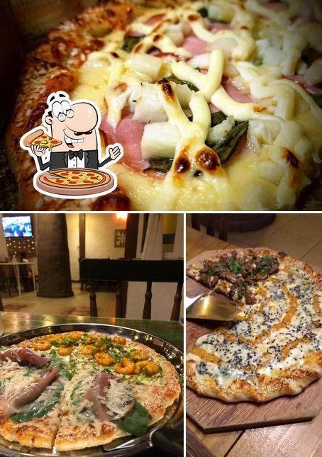 Escolha pizza no Trato Pizza Café