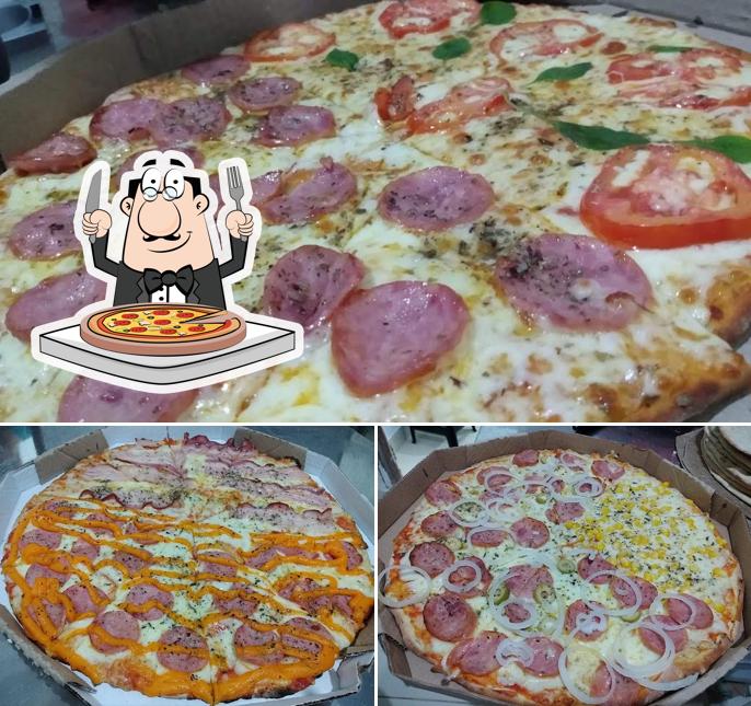 Escolha pizza no J & A PIZZARIA