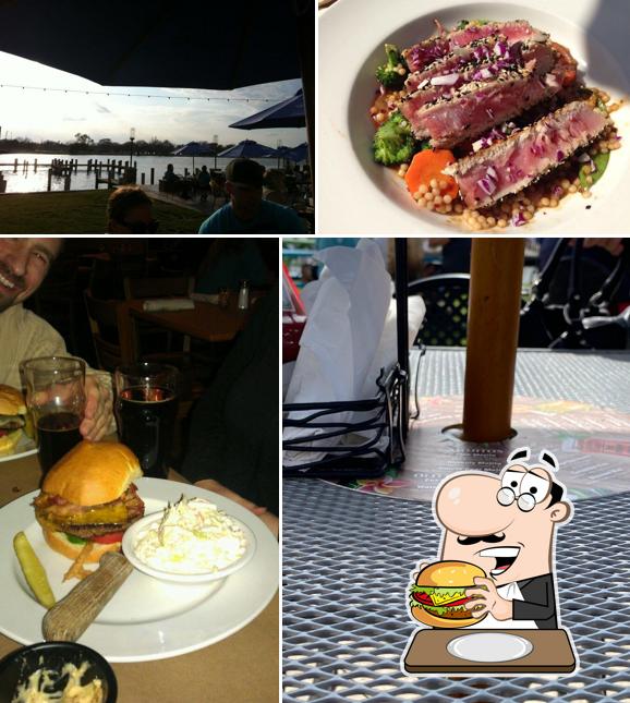 Get a burger at Fox River Brewing Company Waterfront Restaurant