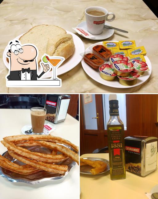 Las imágenes de bebida y comida en Churrería Chari