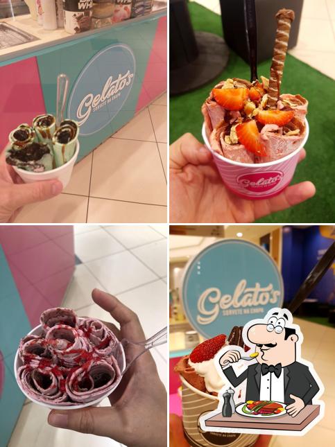 Comida em Gelato's Sorvete na Chapa