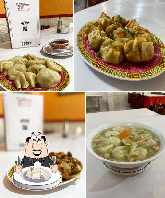 Dumplings em Ting Restaurante Oriental