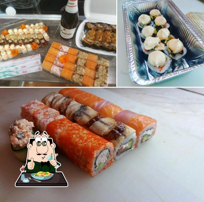 Platos en Sushi-Rolls