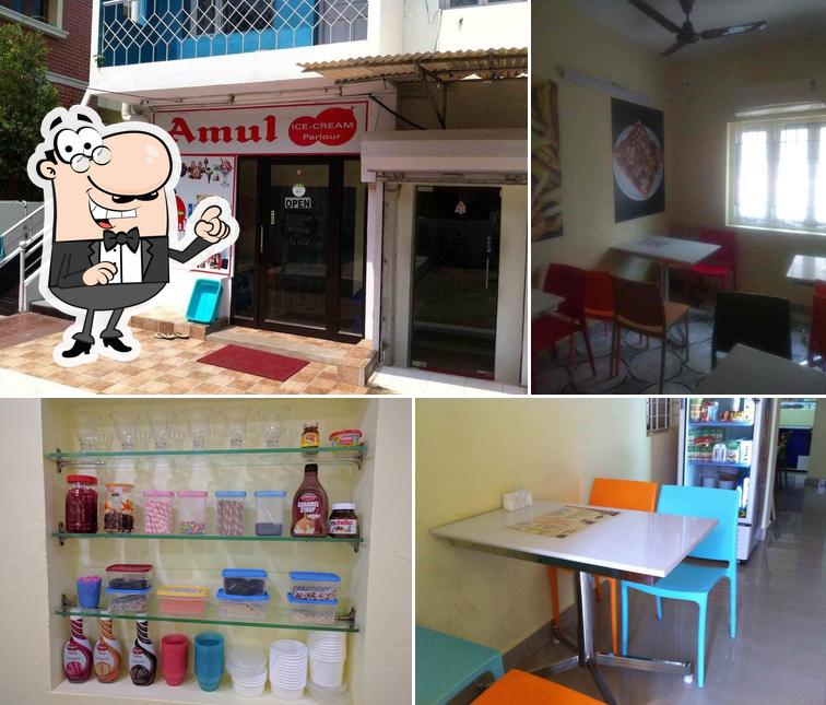 The interior of Amul Icecream Parlour