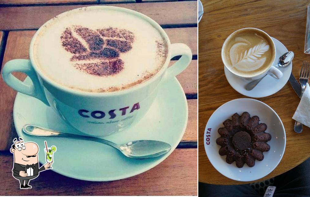 Comprueba las diferentes bebidas a tu disposición en Costa Coffee