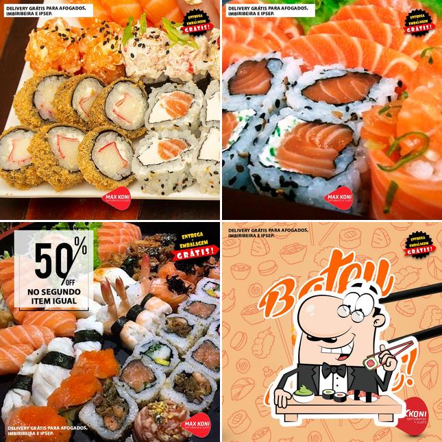 Prove diferentes opções de sushi