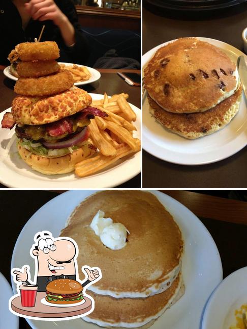 Order a burger at Denny's Restaurant