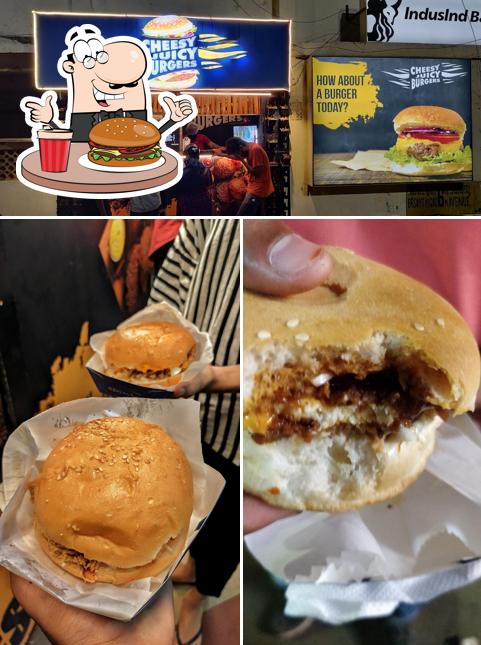 Try out a burger at Cheesy Juicy Burgers