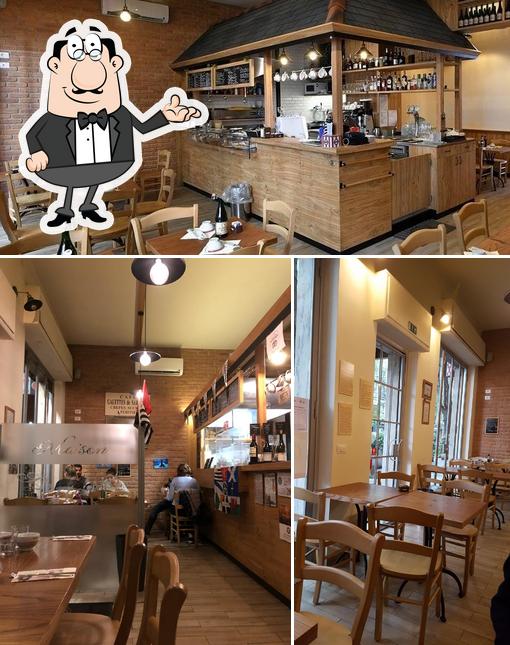 This is the picture depicting interior and food at Maison Bretonne