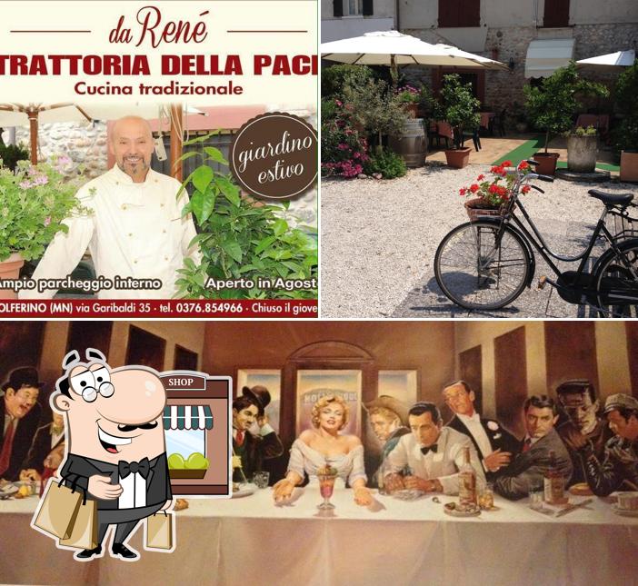 La immagine della esterno e interni di Trattoria della Pace da René