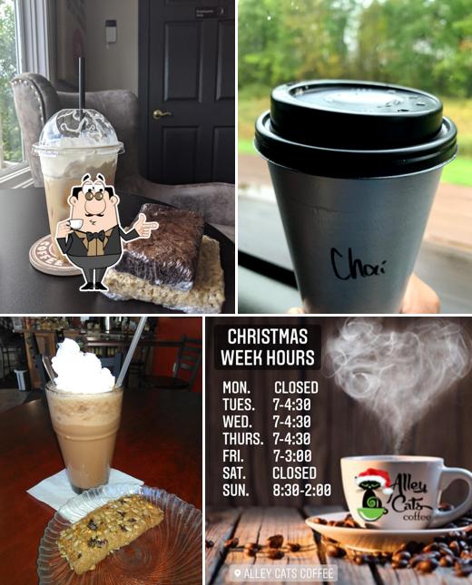 Enjoy a beverage at Alley Cats Coffee