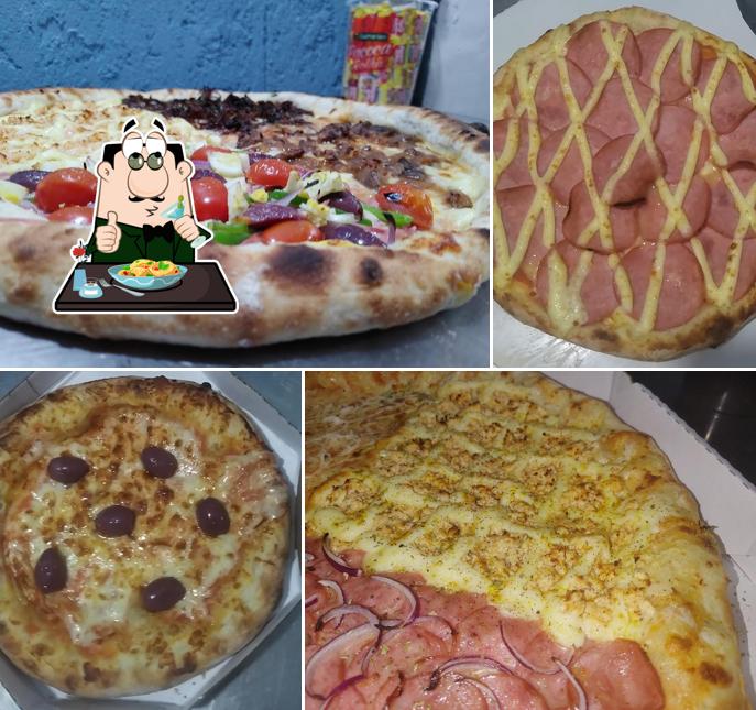 Comida em amada pizza artesanal