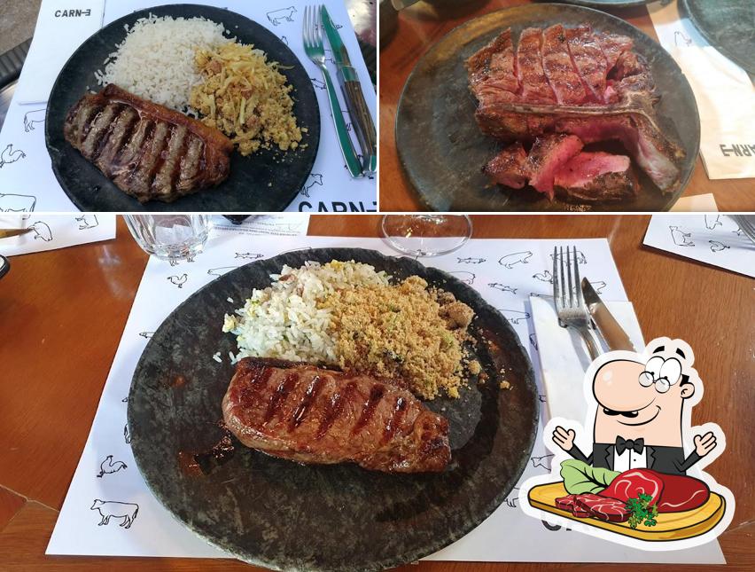 Prove refeições de carne no Carne Restaurante