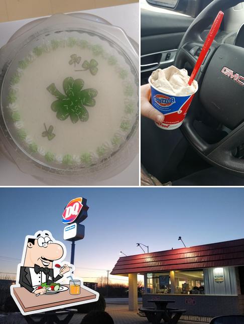Among different things one can find food and exterior at Dairy Queen (Treat)