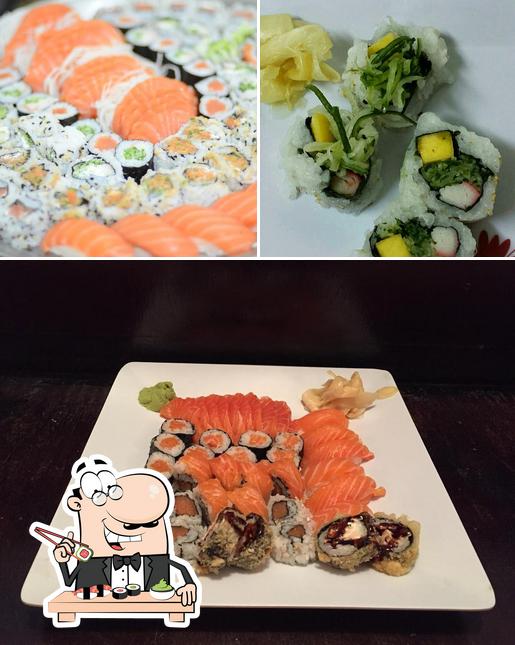 Peça diferentes opções de sushi