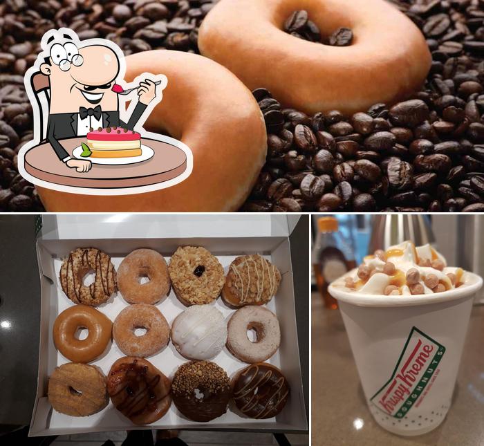 Krispy Kreme sert une variété de plats sucrés